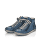 
Azurblaue Rieker Damen Schnürschuhe Z1221-14 mit Schnürung und Reißverschluss. Schuhpaar schräg.