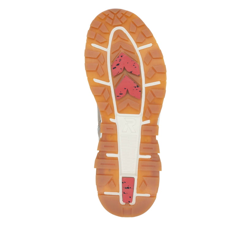 Beige Rieker Damen Schnürstiefel W0070-64 mit wasserabweisender TEX-Membran. Schuh Laufsohle.