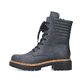 
Pazifikblaue Rieker Damen Biker Boots 72600-14 mit Schnürung und Reißverschluss. Schuh Außenseite
