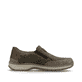 Braune Rieker Herren Slipper 03365-25 mit einem Gummizug sowie der Extraweite H. Schuh Innenseite.