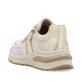 Beige Rieker Damen Sneaker Low M6601-60 mit modernen Ziernähten. Schuh von hinten.