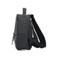 Rieker Rucksack H1666-45 in Grau mit Dreiecks-Musterung, mattem Finish, Reißverschluss und Handyfach. Linksseitig.