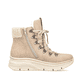 Beige Rieker Damen Schnürstiefel 48034-20 mit einer ultra leichten Plateausohle. Schuh Innenseite.