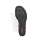 Schwarze Rieker Keilsandaletten 63780-00 mit trendigen Schnalle. Schuh Laufsohle.