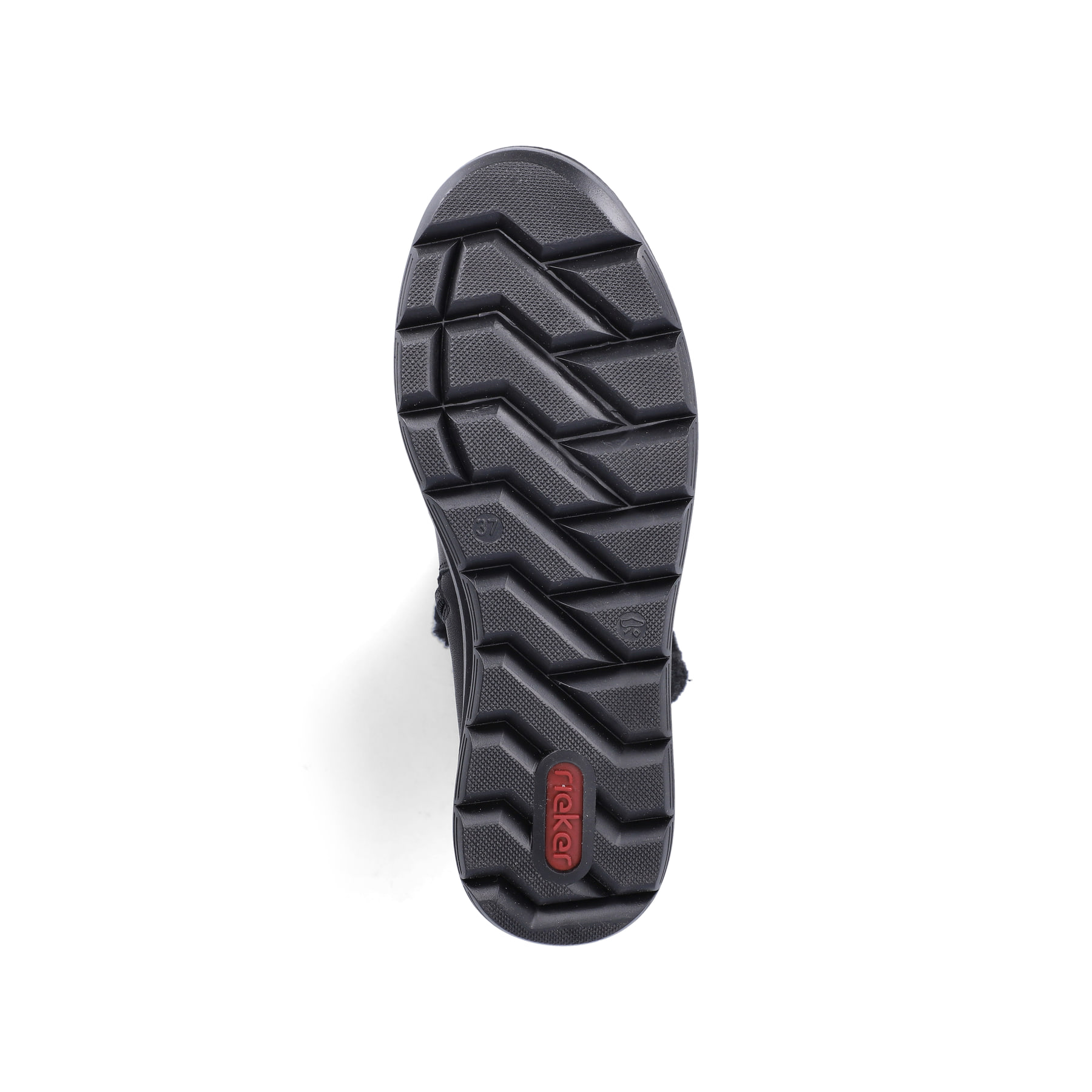 Schwarze Rieker Damen Kurzstiefel Z0081-00 aus Glattleder mit weichem Kragen. Schuh Laufsohle.