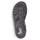 Schwarze Rieker Damen Riemchensandalen 60870-00 mit einem Elastikeinsatz. Schuh von oben.