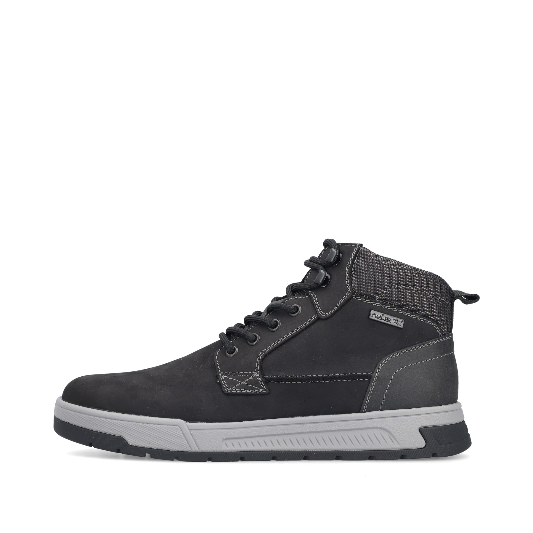 Schwarze Rieker Herren Schnürstiefel 36040-00 aus Rauleder. Schuh Außenseite.