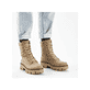 Braunbeige Rieker Damen Stiefeletten Y2594-20 mit Reißverschluss sowie Blockabsatz. Schuh Innenseite