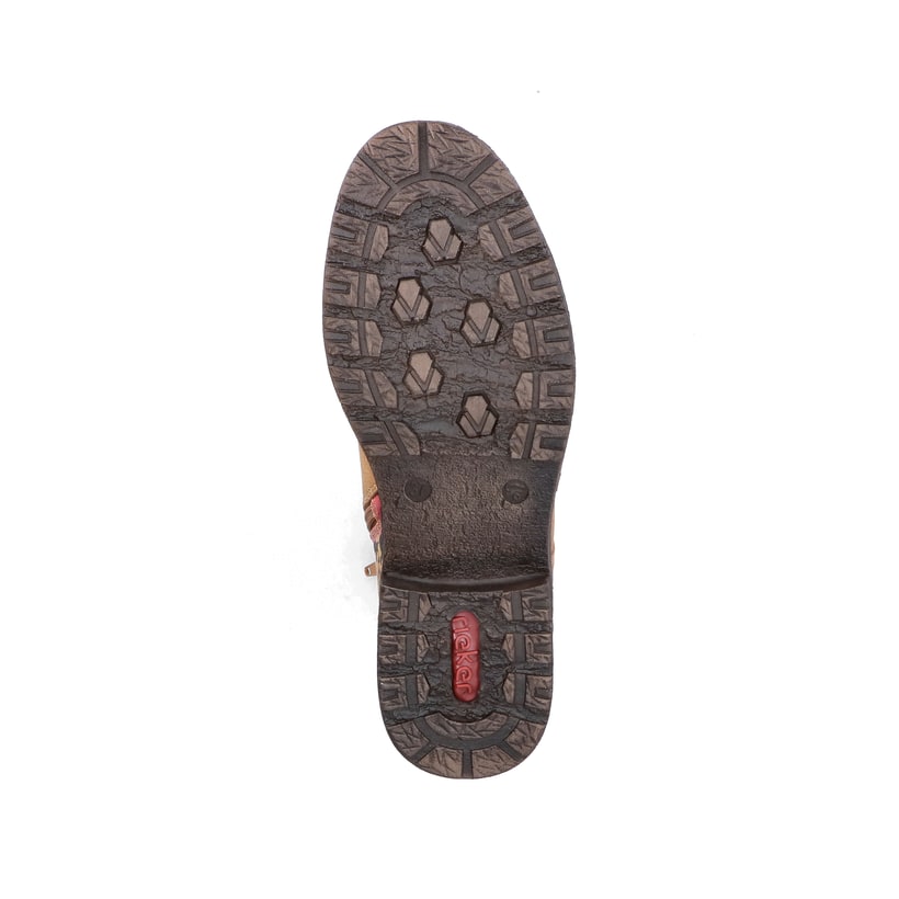 Gelbe Rieker Damen Schnürstiefel 94722-68 mit wasserabweisender TEX-Membran. Schuh Laufsohle.