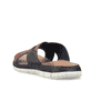 Braune Rieker Herren Pantoletten 25186-24 mit der Komfortweite G 1/2. Schuh von hinten.