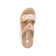 Orangene Rieker Damen Pantoletten 63294-38 mit einem Klettverschluss. Schuh von oben.