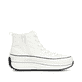 Weiße Rieker Damen Sneaker High 90012-80 mit abriebfester Plateausohle. Schuh Innenseite.