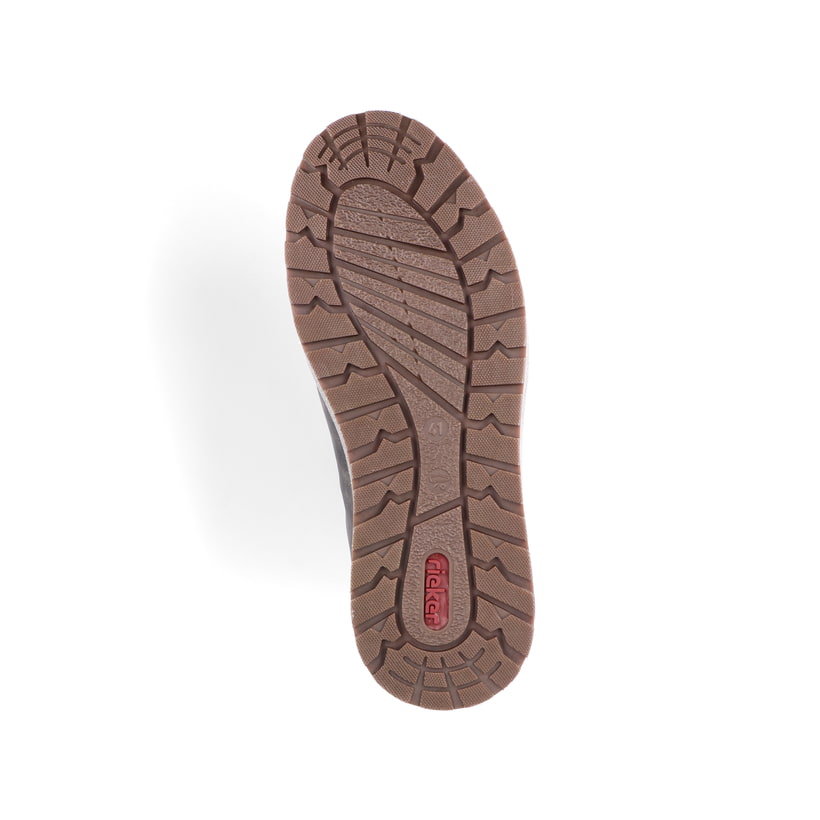 Mondgraue Rieker Herren Schnürstiefel 30721-45 mit Schnürung und Reißverschluss. Schuh Laufsohle