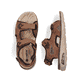 Braune Rieker Herren Trekkingsandalen 29151-24 mit Rieker Air Sohlenfenster. Schuh von oben, liegend.