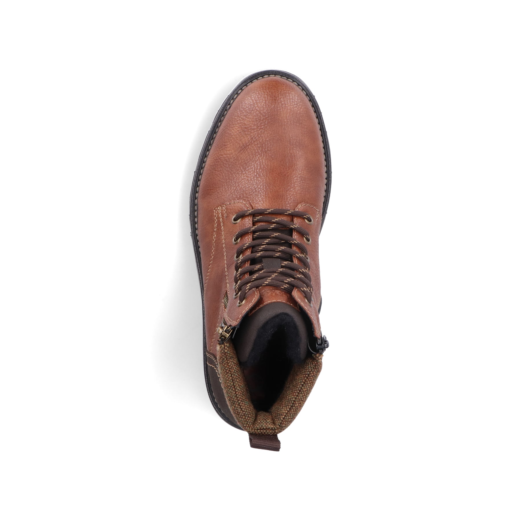 Bottes à lacets Rieker marron pour homme 30410-24 avec membrane RiekerTEX. Chaussure vue de dessus.
