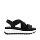 Schwarze Rieker Damen Riemchensandalen W3053-00 mit einem Gummizug. Schuh Innenseite.
