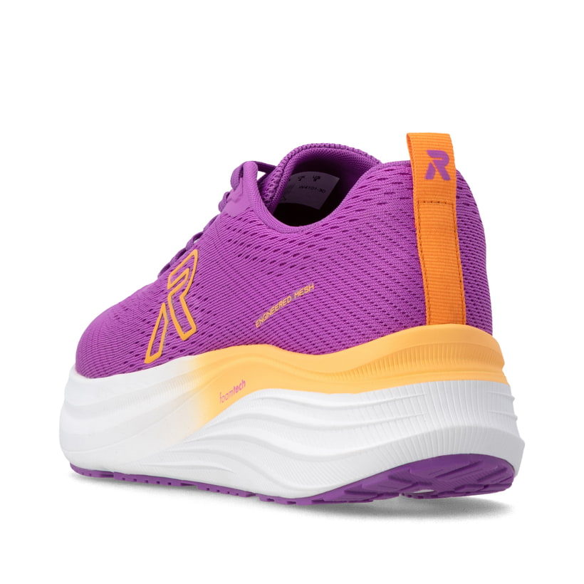 Rosa Rieker Sport Damen Sneaker Low W4101-30. Schuh von hinten.