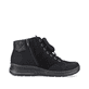 Tiefschwarze Rieker Damen Schnürschuhe L7701-00 mit Schnürung und Reißverschluss. Schuh Innenseite