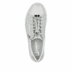 Silberne Rieker Damen Sneaker Low N4960-90 mit dekorativer Prägung. Schuh von oben.