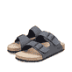 Mules Rieker grises pour homme 22190-45 avec boucles. Chaussures inclinées sur le côté.