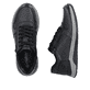 Chaussures à lacets Rieker noires pour hommes 39615-00 en cuir lisse. Chaussure vue de dessus, couchée.