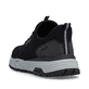 Schwarze Rieker Herren Slipper 06153-00 mit easy Hineinschlüpf-Möglichkeit. Schuh von hinten.