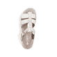 Beige Rieker Keilsandaletten V1361-60 mit einem Klettverschluss. Schuh von oben.