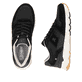 Schwarze Rieker Herren Sneaker Low U0905-00 mit Schnürung sowie flexibler Sohle. Schuh von oben, liegend.