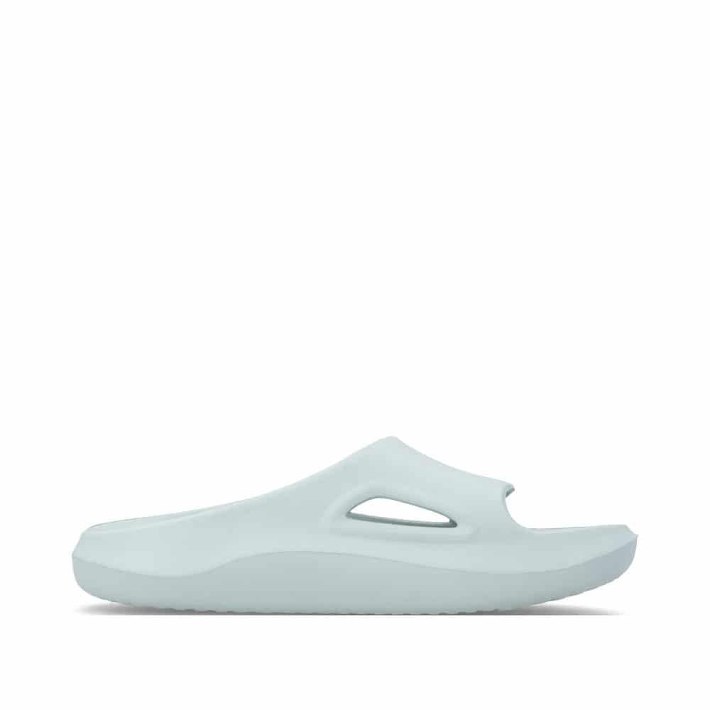 Grüne Rieker Damen Pantoletten W3450-53 mit flexibler und ultraleichter Sohle. Schuh Innenseite.
