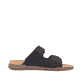 Schwarze Rieker Herren Pantoletten 27090-00 aus Rauleder mit Schnallen. Schuh Innenseite.