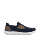 Blaue Rieker Herren Slipper B9656-14 mit einem Gummizug sowie Komfortweite G 1/2. Schuh Innenseite.