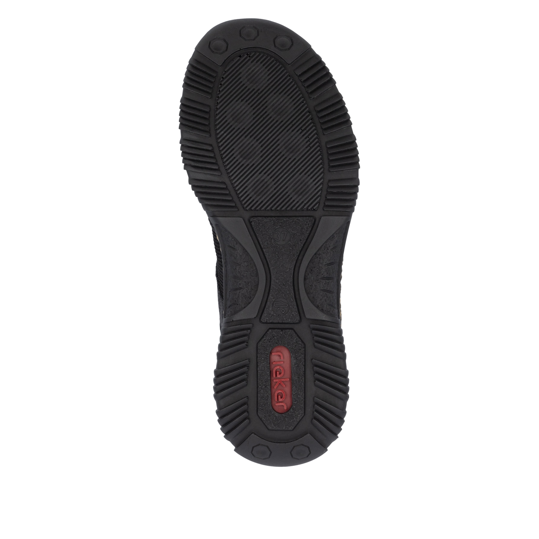 Mocassins Rieker noirs pour femme N32G4-00 avec fonction easy in Ready2GO. Semelle extérieure de la chaussure.