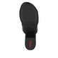Schwarze Rieker Damen Pantoletten 64687-00 mit einer schockabsorbierenden Sohle. Schuh Laufsohle.