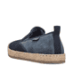 Blaue Rieker Herren Slipper B2661-14 mit einem Gummizug sowie der Komfortweite G. Schuh von hinten.