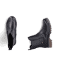 Schwarze Rieker Damen Chelsea Boots 79561-00 mit einem Reißverschluss. Schuh von oben, liegend.