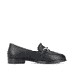 Mocassins Rieker noirs pour femme 46262-01 en cuir lisse. Intérieur de la chaussure.