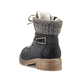
Ozeanblaue Rieker Damen Schnürstiefel Y9131-14 mit Schnürung und Reißverschluss. Schuh von hinten