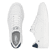 Weiße Rieker Herren Sneaker Low U1902-80 mit Schnürung sowie abriebfester Sohle. Schuh von oben, liegend.