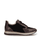 Baskets basses Rieker marron pour femme 49010-25 en cuir suédé. Chaussure vue de l'arrière.