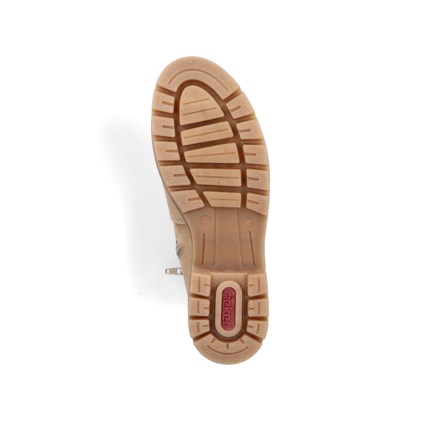 Beige Rieker Damen Schnürstiefel Y8118-60 mit wasserabweisender TEX-Membran. Schuh Laufsohle.