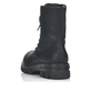 
Graphitschwarze Rieker Damen Biker Boots Z9120-00 mit einer robusten Profilsohle. Schuh von hinten