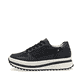 Schwarze Rieker Damen Sneaker Low W3800-00 aus Glattleder mit einer Schnürung. Schuh Außenseite.