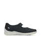Blaue Rieker Ballerinas 48996-14 mit modernen Ziernähten sowie Klettverschluss. Schuh Innenseite.