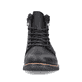 
Graphitschwarze Rieker Herren Schnürstiefel 33670-00 mit Schnürung und Reißverschluss. Schuh von vorne.