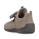 Beige-schwarze Rieker Damen Slipper 52573-64 mit Deko-Reißverschluss. Schuh von hinten.