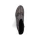 Schwarz-braune Rieker Damen Kurzstiefel 93770-27 mit einem Reißverschluss. Schuh von oben.