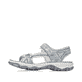 Blaue Rieker Damen Trekkingsandalen 68879-12 mit einem Klettverschluss. Schuh Außenseite.