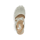 Grüne Rieker Riemchensandaletten 66778-52 mit einem Gummizug. Schuh von oben.