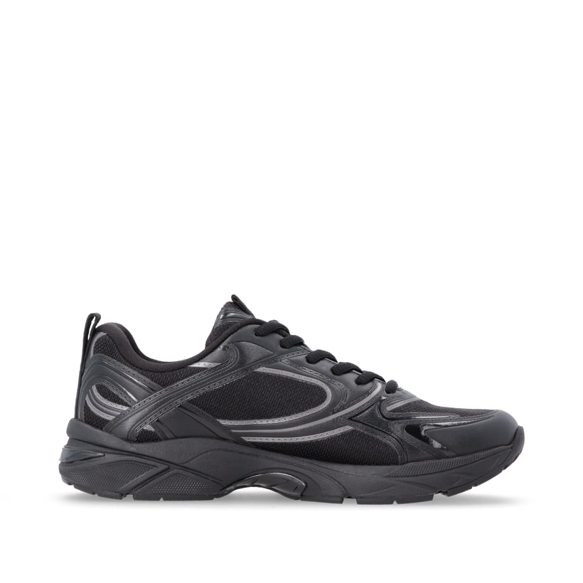 Schwarze Rieker Sport Damen Sneaker Low W4202-00. Schuh Innenseite.