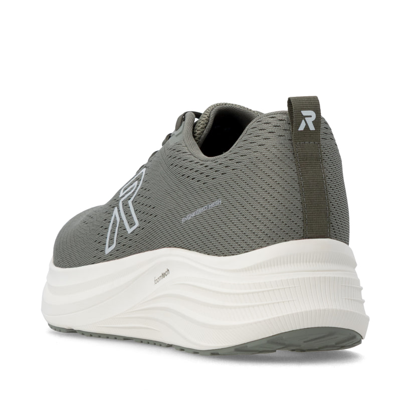 Grüne Rieker Sport Herren Sneaker Low U4101-54. Schuh von hinten.